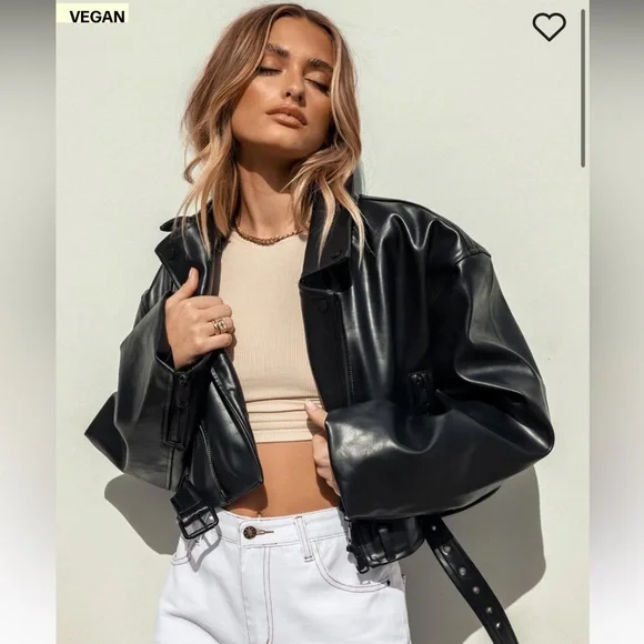 Princess Polly Vegan Leather Jacket - Picture 1 of 4